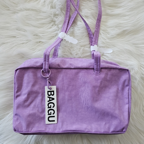 NWT BAGGU Standard Bowler Bag Rose - Picture 2 of 2